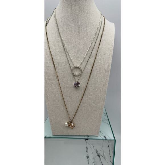 Lot Of 3 Dainty Little Bling Necklaces 1 Is An Aero Necklace - Picture 6 of 8